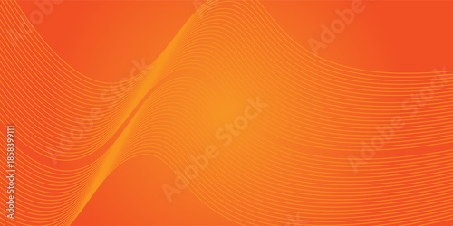 Vector abstract background with dynamic orange waves, lines and particles. eps 10