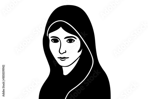 woman silhouette vector, female black symbol white background
