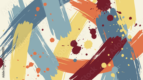 Abstract colorful brush stroke background. Artistic paint splashes. Creative design element. Grunge texture. Modern wallpaper. Vibrant acrylic smear. Ink blot. Contemporary graphic