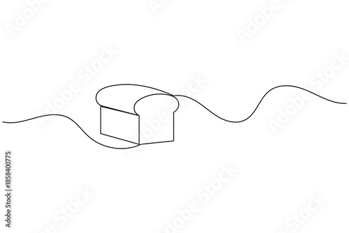 Bakery loaf of bread continuous line drawing