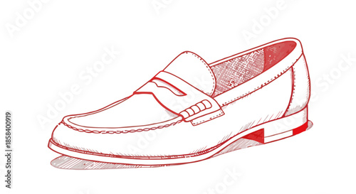 A stylish men's penny loafer shoe with a classic elegant design.