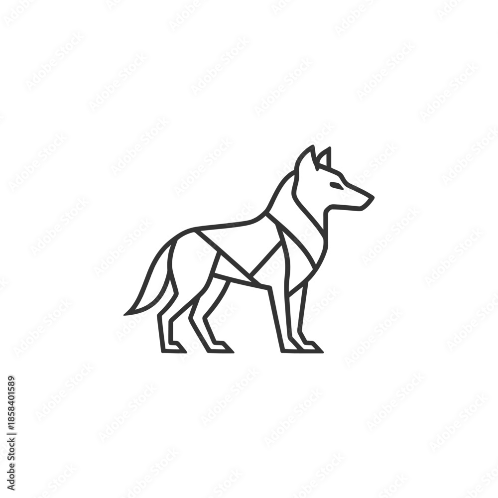 Obraz premium Vector Wolf Lunar Fracture