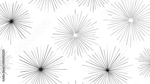 Abstract Radial Burst Pattern in Black and White Design