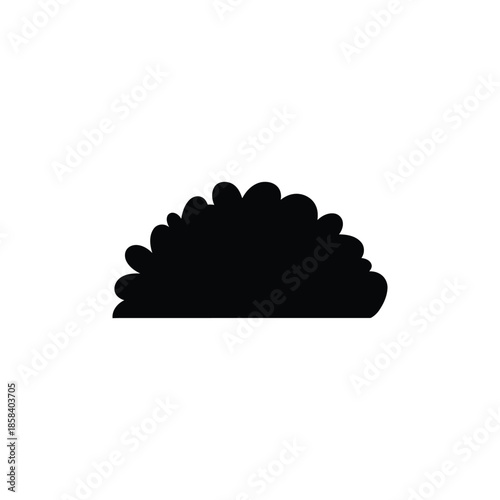 Minimalist black decorative border or bush silhouette icon on a white background