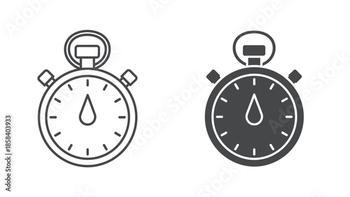 Set of two stopwatch icons illustrating timing and countdown concepts
