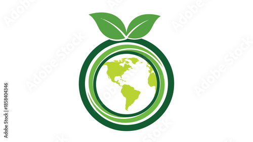 Abstract green eco earth logo symbolizing environmental sustainability