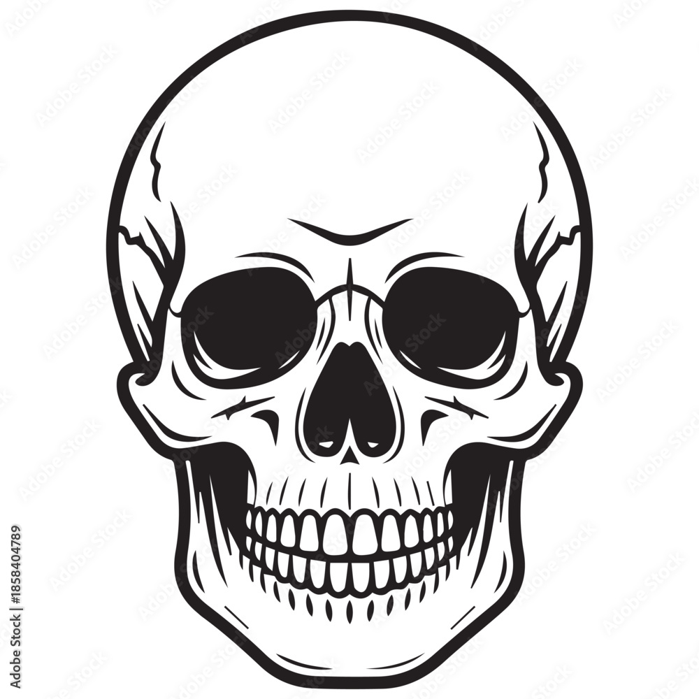 Fototapeta premium human skull vector illustration