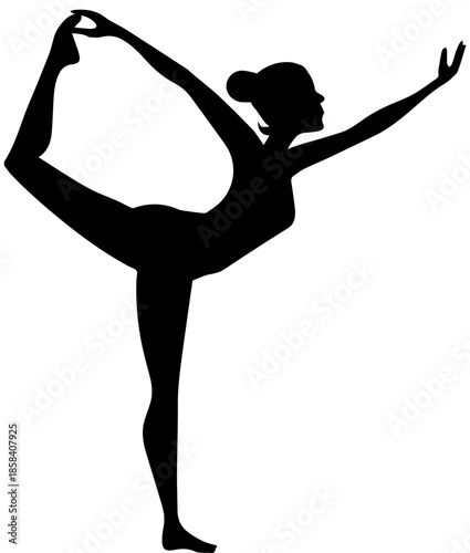Yoga Pose Silhouette Woman for Wellness and Meditation