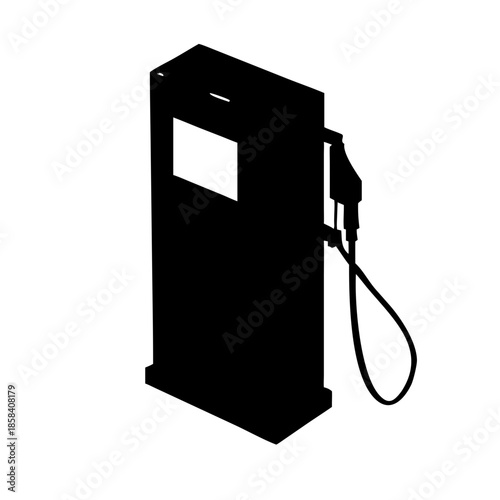 Gas Station Pump Silhouette Vector Icon for Fuel and Energy Industry