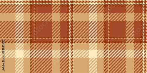 Aged texture vector plaid, mesh pattern seamless textile. Kitchen tartan background check fabric in orange and light colors.