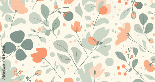Minimalist_Pastel_Orange_Flower_Botanical_Pattern
