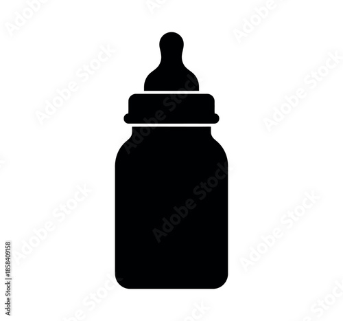 Baby bottle icon silhouette vector illustration isolated on white background 