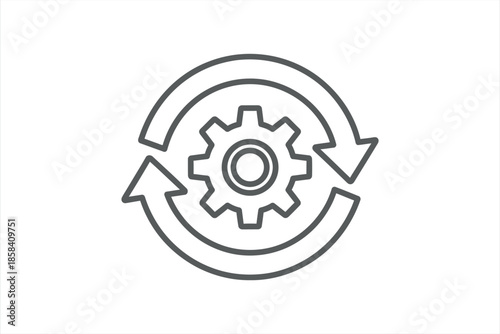 Circular Gear With Arrows Icon