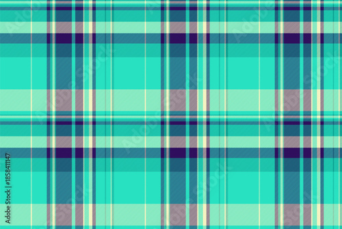 Expressive plaid tartan vector, turkish texture background fabric. Bag pattern check textile seamless in teal and light colors.