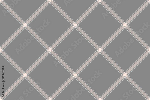 Cool fabric texture pattern, mesh check background tartan. Flowing plaid seamless textile vector in grey and misty rose colors.