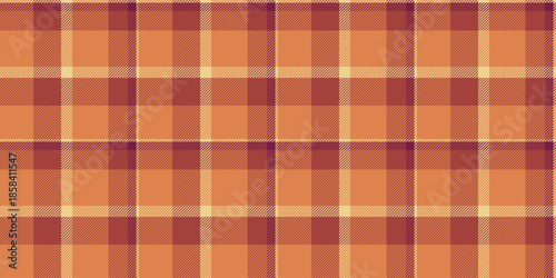 Celebrate pattern plaid textile, international seamless background tartan. Ornamental fabric texture check vector in orange and red colors.