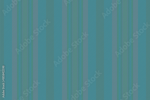 Single background fabric textile, decorate stripe vertical lines. Ornate vector texture pattern seamless in cyan and teal blue colors.