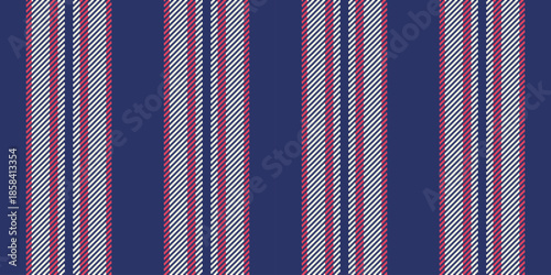 Real vector stripe lines, linen vertical background pattern. Banufactory seamless textile texture fabric in blue and light colors.