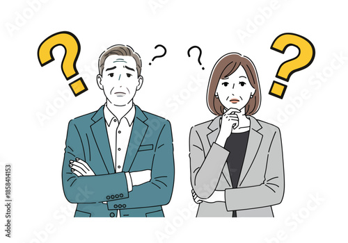Confused business people\Flat Vector Illustration - Vector stock illustration - Technology stock illustration - Business stock illustration - website stock illustration