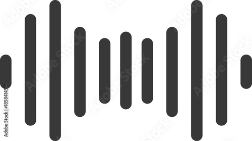 A graphic representation of sound waves in a black and white illustration.