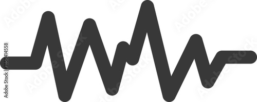 A stylized illustration of a medical heartbeat pattern on a white background