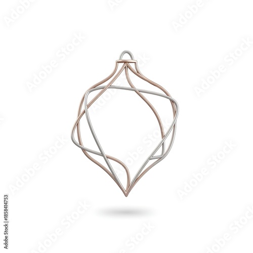 A heart shaped diamond necklace with a golden heart ornament creates a luxury jewelry design symbol for a romantic Valentine celebration or Christmas holiday decoration isolated on white
