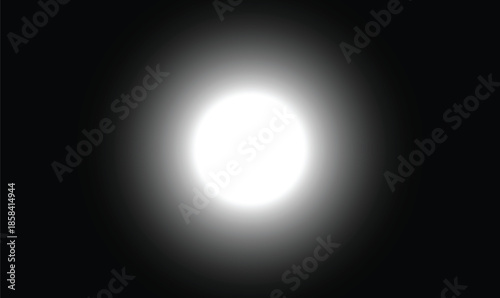 Realistic moonlight softly glowing on a dark background.