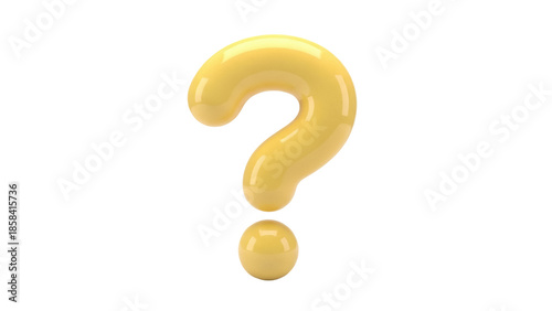 Canvas Print Isolated yellow question mark sign, symbol of inquiry, confusion, and uncertaint