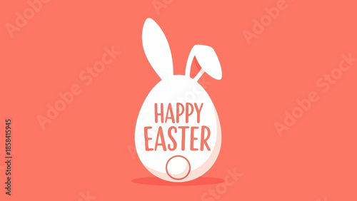 Happy Easter Egg Bunny Illustration Festive Celebration & Seasonal Holiday Design