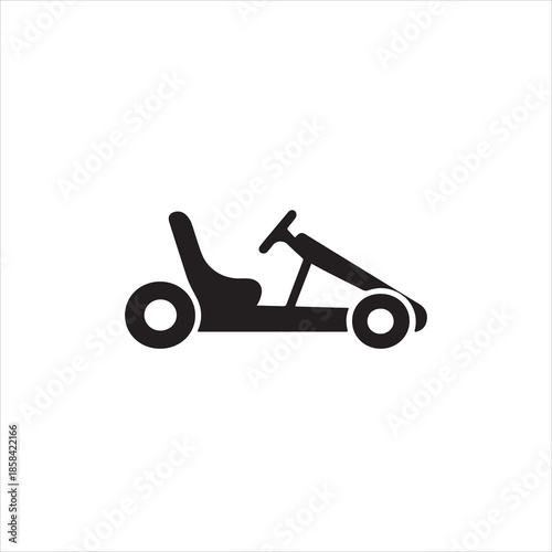  Silhouette go kart simple monochrome extreme sport machine vector illustration