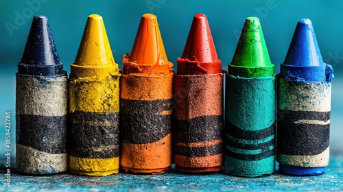 Online art-class header: crayons gradient-aligned on pastel backdrop, right copy space for title, low-saturation looks pro, perfect for ed-tech platform or live course cover.