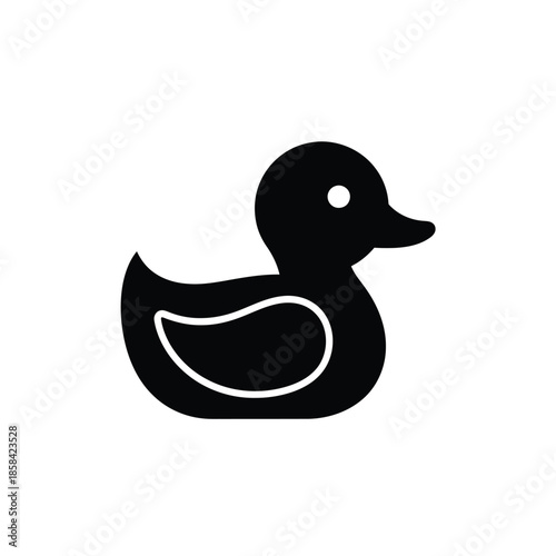 a simple black silhouette of a duck presenting a minimalistic representation of waterfowl with a clean and modern aesthetic high quality