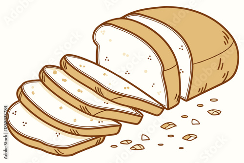 sliced bread isolated on white background