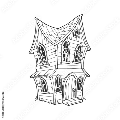 Whimsical Crooked Wooden House