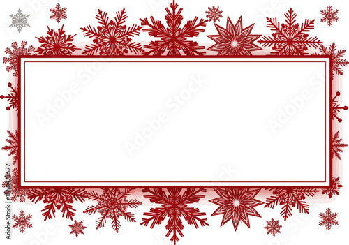 Isolated a kinds of deferent Festive Elegant Modern Snowflakes Holiday Christmas luxury red banner border frame winter vector New Year for Social media, Website, App, Blogs, Print, Sale vector art .