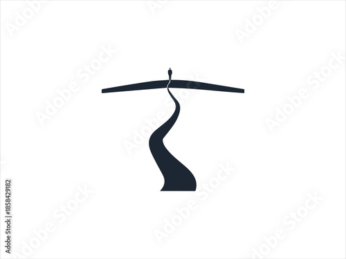 Long Path Journey Silhouette Vector