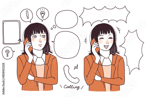 電話をする女性