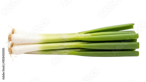 Φωτογραφία Isolated bunch of green onions or scallions aligned horizontally, fresh from the