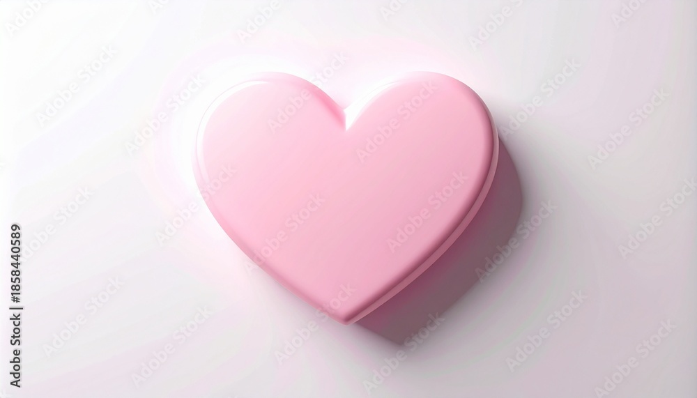 Fototapeta premium Pink Heart Shape on Soft Background
