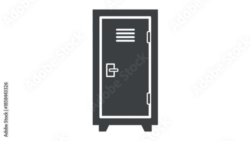The Enigmatic Locker: A solitary locker stands sentinel, its closed door guarding secrets and mysteries. The dark gray exterior hints at a world of personal belongings and forgotten dreams.