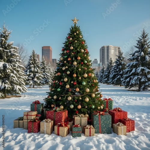 christmas tree with gifts