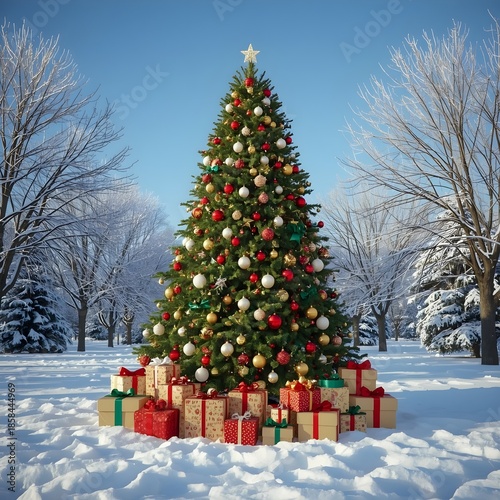 christmas tree with gifts