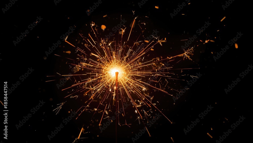 Obraz premium Holiday fireworks display featuring sparklers on Christmas night