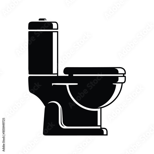 Black Toilet Icon Illustration