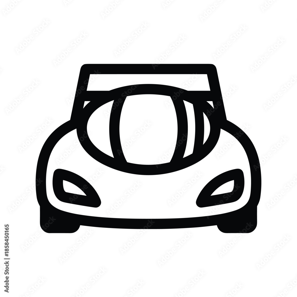 Obraz premium Black and white simple car icon