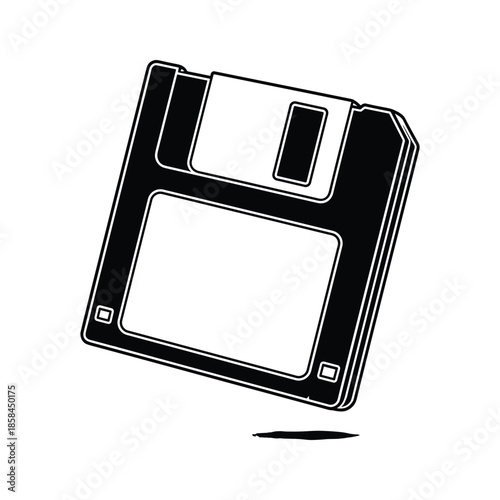 Black Floppy Disk Icon