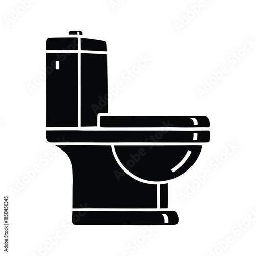 Toilet icon black silhouette