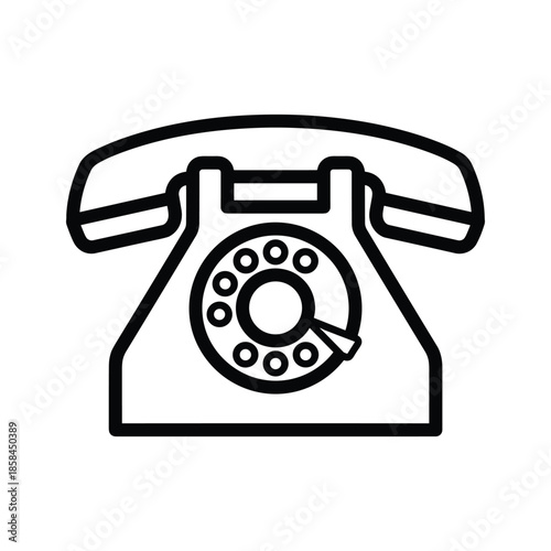 Old fashioned rotary telephone icon black