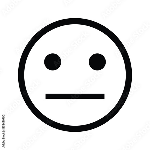 Unhappy face simple black white emotion