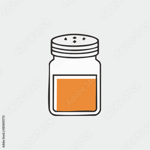 Isolated vintage condiment container illustration on clean background, kitchenware